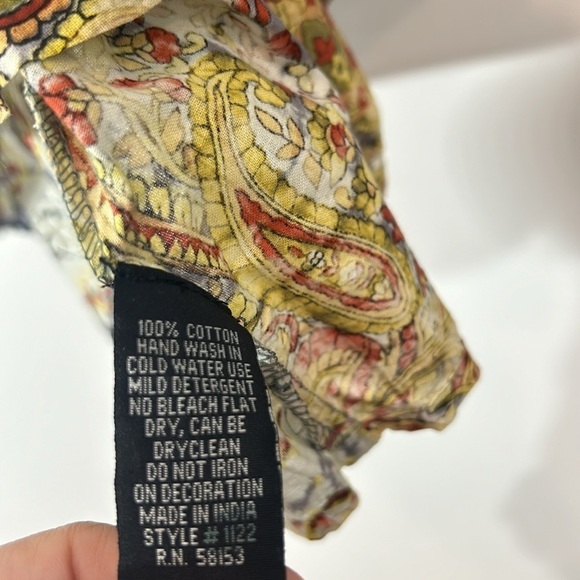 KC CHAUDRY COTTON HAND DYED BOHEMIAN JEWEL PAISLEY PRINT MINI DRESS SMALL Sample - Picture 7 of 9